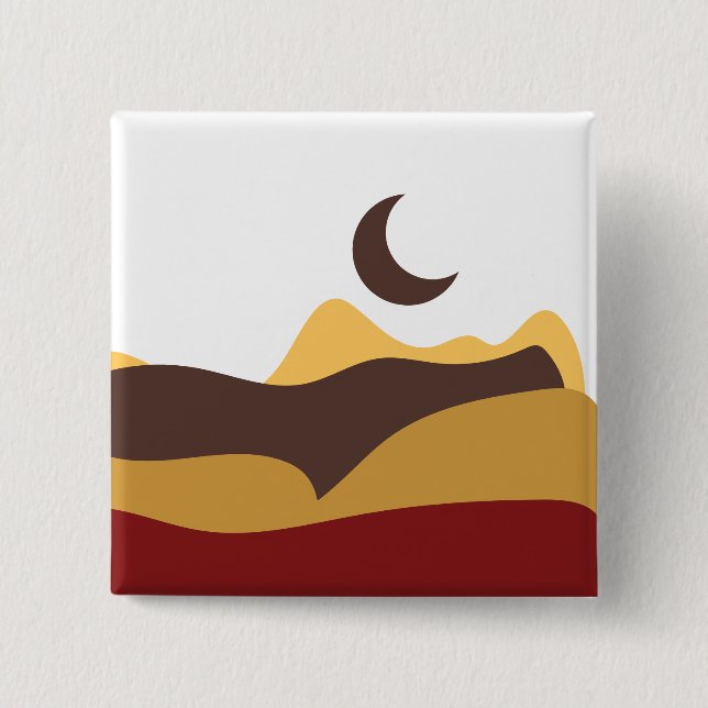 Bóton Quadrado 5.08cm Retro Boho Moon (Frente)