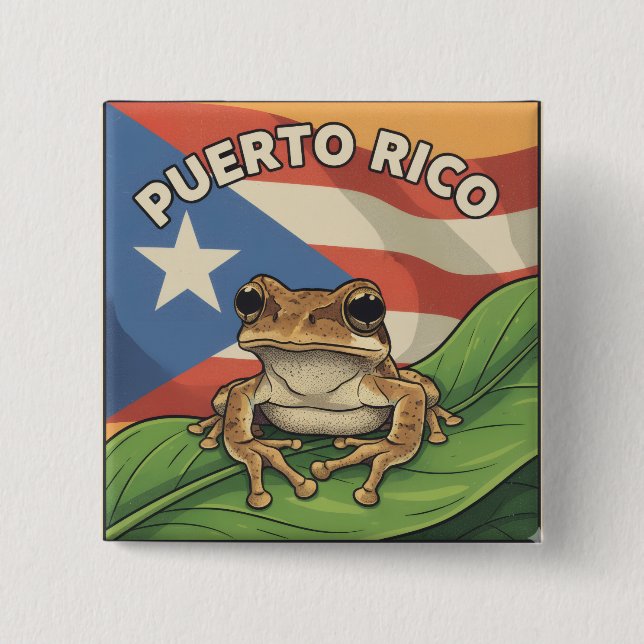 Bóton Quadrado 5.08cm Retro Boricua Pride Poster (Frente)