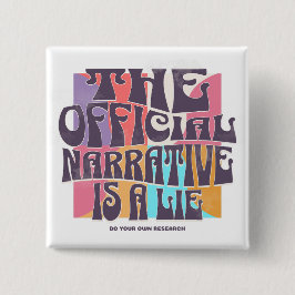 Bóton Quadrado 5.08cm Retro Conspiracy Theory