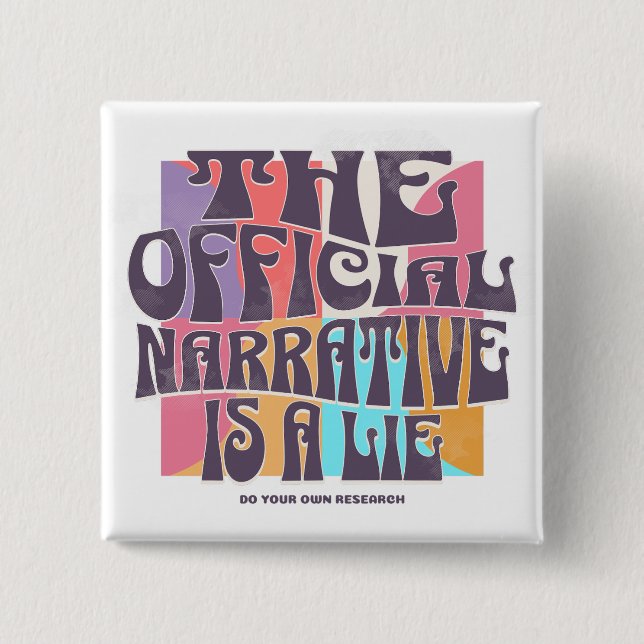 Bóton Quadrado 5.08cm Retro Conspiracy Theory (Frente)