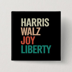 Bóton Quadrado 5.08cm Retro Harris Waltz 2024 Harris Walz Alegria Liberd