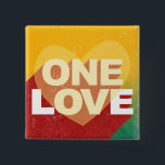 Bóton Quadrado 5.08cm Retro One Love Poster Art Colorir<br><div class="desc">Botão Colorido De Arte Poster Com Amor.</div>