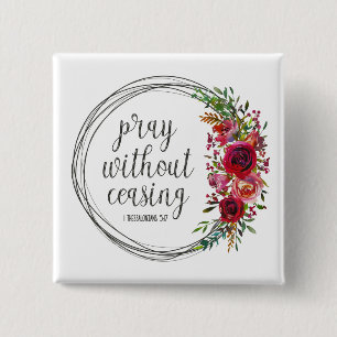 Bóton Quadrado 5.08cm Reze Sem Cessar