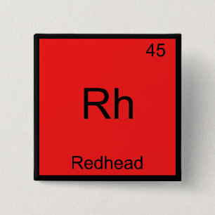 Bóton Quadrado 5.08cm Rh - Símbolo de Elemento de Química Engraçada V