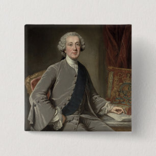 Bóton Quadrado 5.08cm Richard Grenville, templo do conde, c.1760