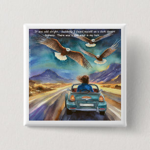 Bóton Quadrado 5.08cm Rick Londres Dirigindo Na Bengala Escura Engraçada