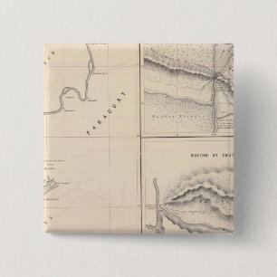 Bóton Quadrado 5.08cm Rio Paraguai chutes, Rio Parana em Iguazu