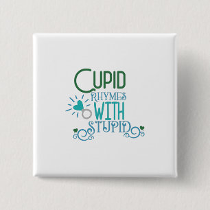 Bóton Quadrado 5.08cm Ritmo Cupido De Presente Do casal Com Estúpido