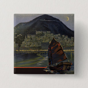 Bóton Quadrado 5.08cm ~ Riviera de Hong Kong do Oriente