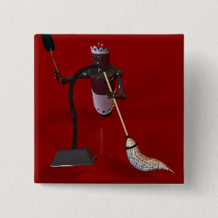 Bóton Quadrado 5.08cm Robo Clean 2 Button