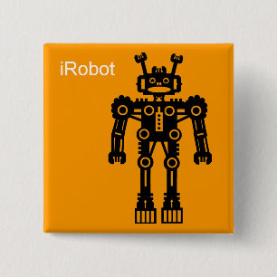 Bóton Quadrado 5.08cm Robô Mk mim (iRobot) - laranja