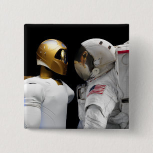 Bóton Quadrado 5.08cm Robonaut 2, um astronauta humanoide destreza 3
