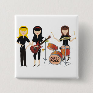 Bóton Quadrado 5.08cm Rocha das meninas! Botão