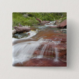Bóton Quadrado 5.08cm Rocha vermelha em Baring Creek no Glacier National