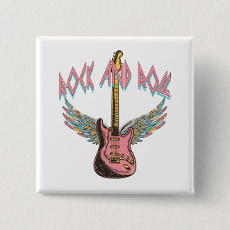Bóton Quadrado 5.08cm Rock and Roll