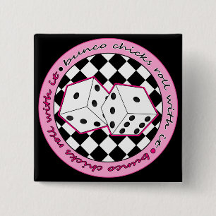 Bóton Quadrado 5.08cm Rolo dos pintinhos de Bunco com ele - rosa