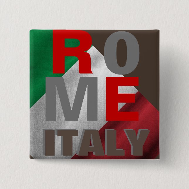 Bóton Quadrado 5.08cm roma itália (Frente)