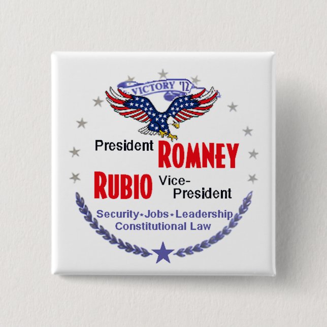 Bóton Quadrado 5.08cm Romney Rubio (Frente)