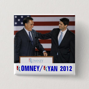 Bóton Quadrado 5.08cm Romney/Ryan 2012