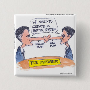 Bóton Quadrado 5.08cm Romney Ryan Pinóquio Fusão Funny Gifes & Camisetas