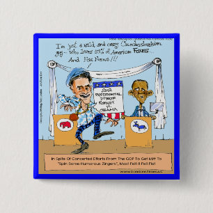 Bóton Quadrado 5.08cm Romney Tenta Zingers em Obama Presentes e Cartões 