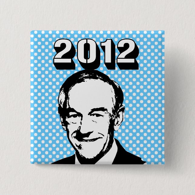 Bóton Quadrado 5.08cm Ron Paul 2012 (Frente)