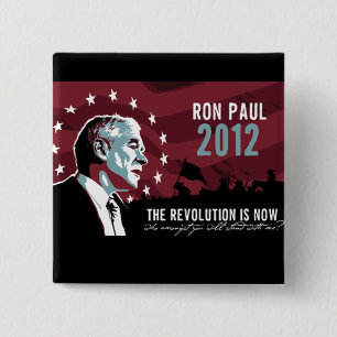 Bóton Quadrado 5.08cm Ron Paul a revolução é agora botão
