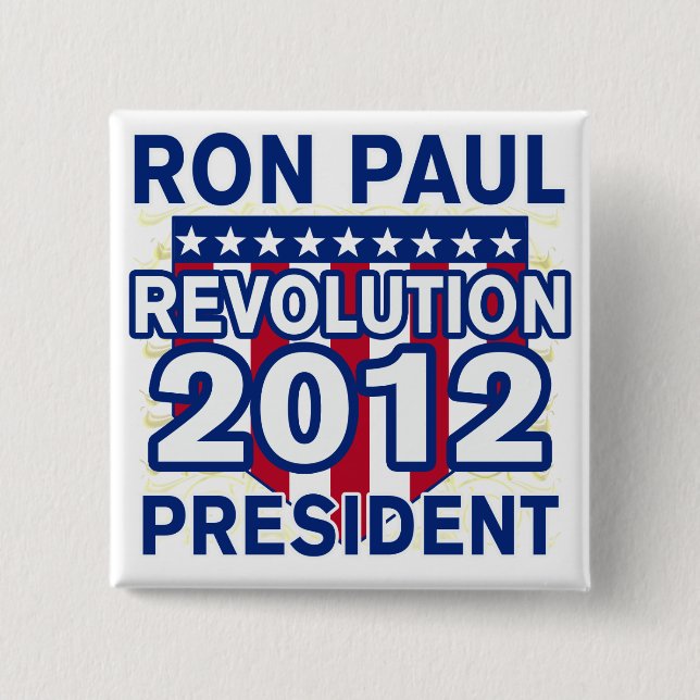 Bóton Quadrado 5.08cm Ron Paul para o presidente 2012 camiseta (Frente)
