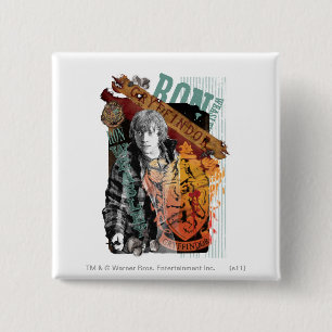 Bóton Quadrado 5.08cm Ron Weasley Collage 1