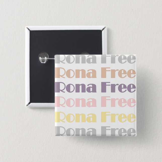 Bóton Quadrado 5.08cm Rona Free (Frente & Verso)