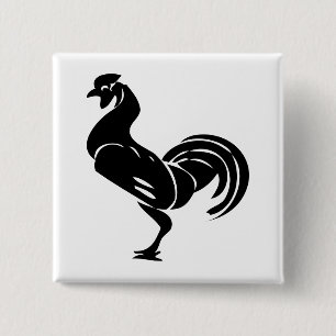 Bóton Quadrado 5.08cm Rooster silhouett