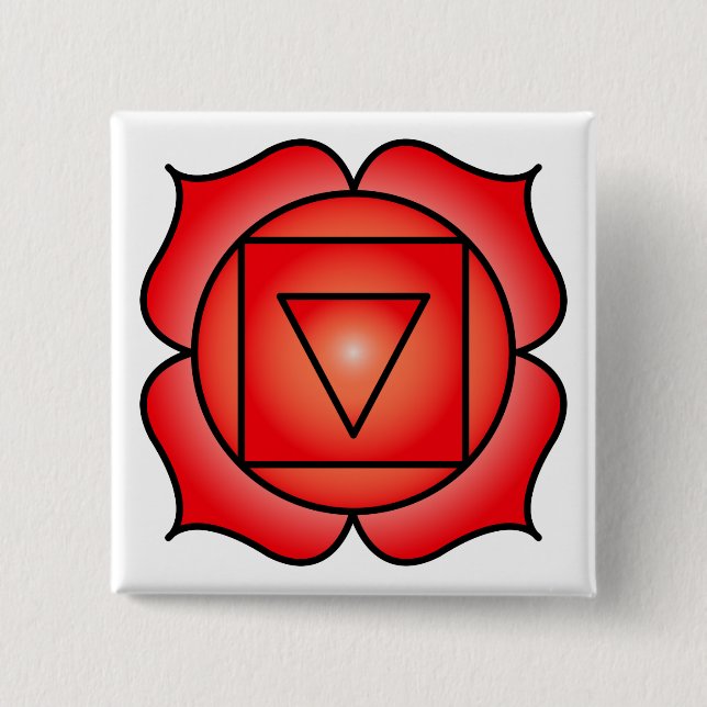 Bóton Quadrado 5.08cm Root Chakra (Frente)