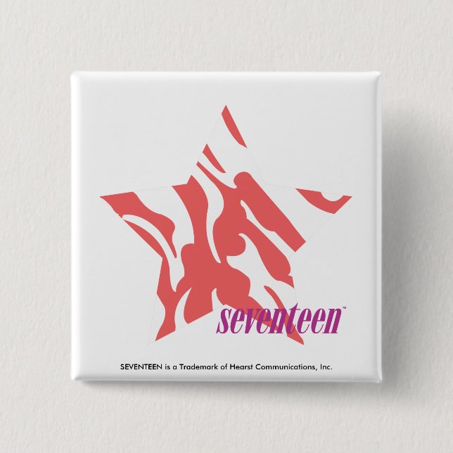 Bóton Quadrado 5.08cm Rosa 3 da zebra (Frente)