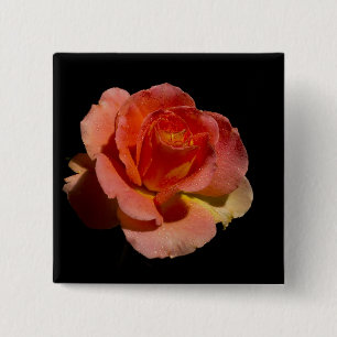 Bóton Quadrado 5.08cm Rosa de laranja 2