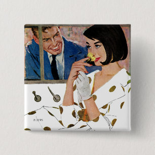 Bóton Quadrado 5.08cm Rosa do Ouro