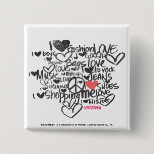 Bóton Quadrado 5.08cm Rosa dos grafites