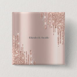 Bóton Quadrado 5.08cm Rosa Elegante