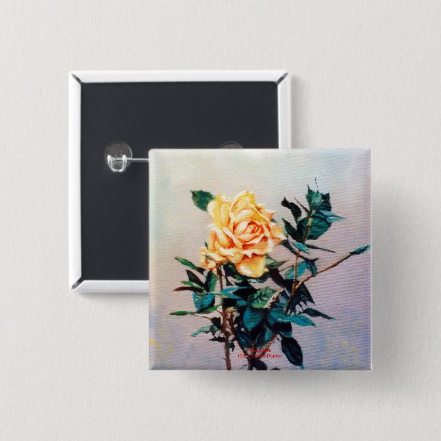 Bóton Quadrado 5.08cm Rosa/Rosa (Frente & Verso)