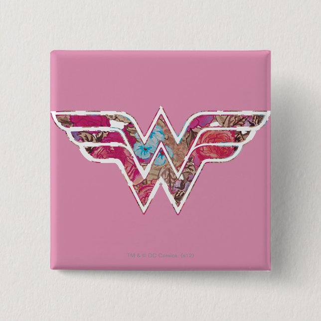 Bóton Quadrado 5.08cm Rosa Rosa Rosa Rosa Rosa Rosa W (Frente)