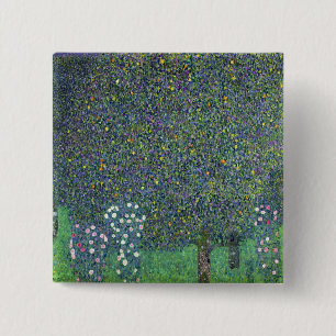 Bóton Quadrado 5.08cm Rosas sob as árvores, c.1905