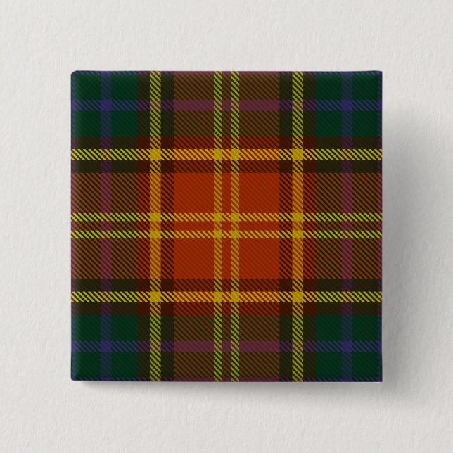 Bóton Quadrado 5.08cm Roscommon County Irish Tartan (Frente)