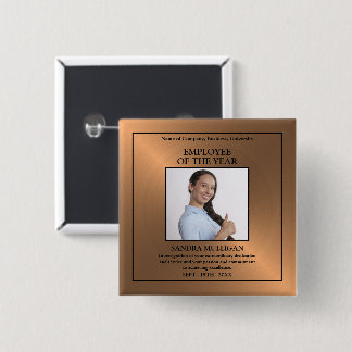 Bóton Quadrado 5.08cm Rose Gold/Personalised Photo - Employee Award