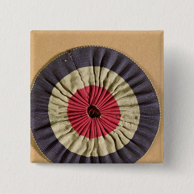 Bóton Quadrado 5.08cm Rosette de Tricolore (Frente)