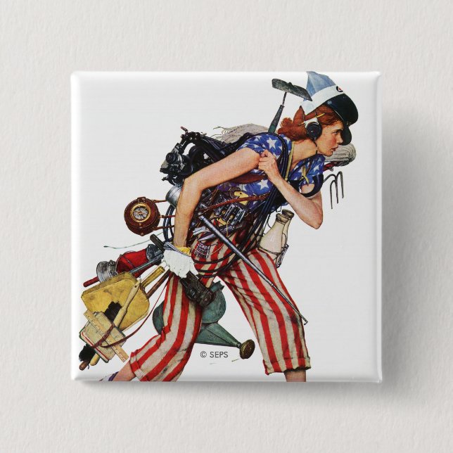 Bóton Quadrado 5.08cm Rosie para o resgate (Frente)