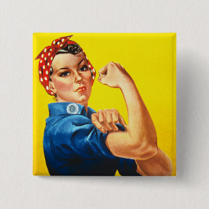 Bóton Quadrado 5.08cm Rosie The Riveter