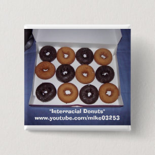 Bóton Quadrado 5.08cm Rosquinhas inter-raciais