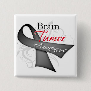 Bóton Quadrado 5.08cm Rosto de Rolo - Conscientização sobre Tumor Cerebr
