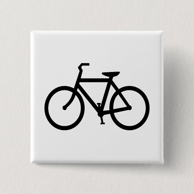Bóton Quadrado 5.08cm Rota de Bicicleta Preta (Frente)