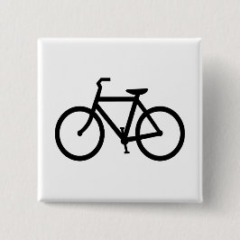 Bóton Quadrado 5.08cm Rota de Bicicleta Preta