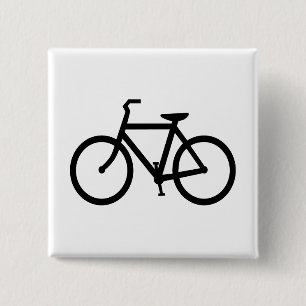 Bóton Quadrado 5.08cm Rota de Bicicleta Preta